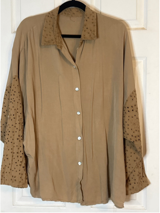 VENTI6 Tops - VENTI6 Brown Button Down Shirt L